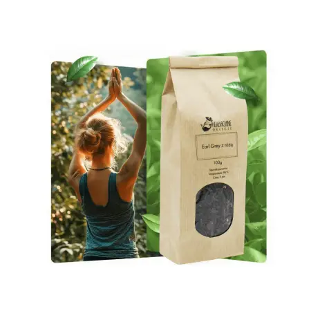Herbata czarna ceylon Earl Grey z różą pakowana 100g