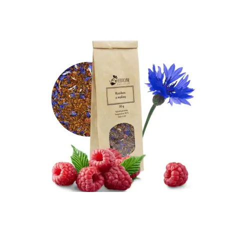 Rooibos z dodatkiem maliny pakowany 50g