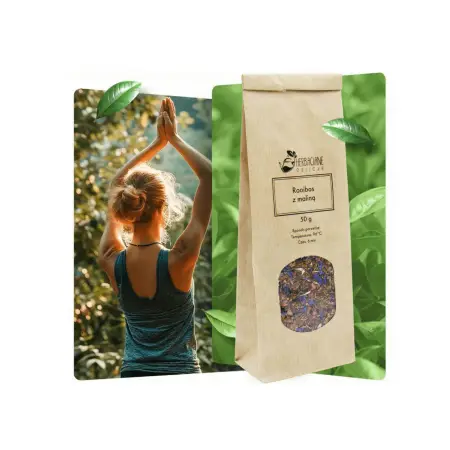 Rooibos z dodatkiem maliny pakowany 50g
