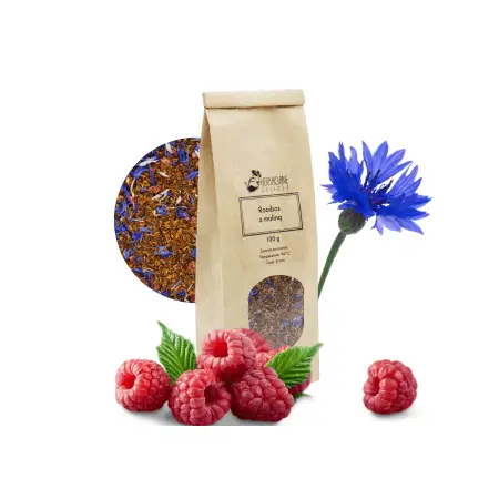 Rooibos z dodatkiem maliny pakowany 100g