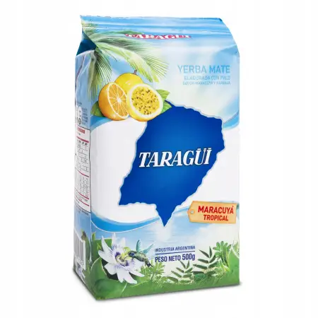 YERBA MATE TARAGUI MARACUYA TROPICAL MARAKUJA POMARAŃCZA 500G