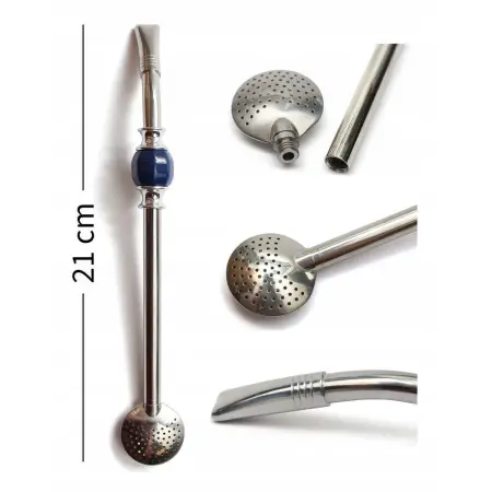 BOMBILLA INOX GRANATOWY KAMIEŃ 21 cm SZCZOTECZKA DO CZYSZCZENIA