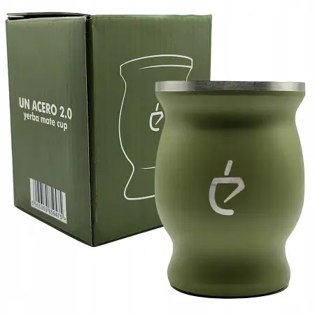 MATERO UN ACERO GREEN 230 ML NACZYNIE KUBEK DO YERBA MATE STAL NIERDZEWNA